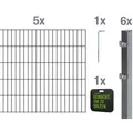 Produktbild: Alberts Doppelstabmattenzaun Grundset, (Set), Höhe: 80-200 cm, Gesamtlänge: 4-30 m, zum Einbetonieren grau 10 m x 100 cm