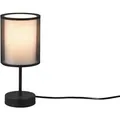 Produktbild: Trio Leuchten - Tischleuchte Burton Stoff Organza Transparent Schwarz Innen Weiß, Höhe 28cm