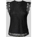 Produktbild: Pieces Blusenshirt mit Spitzenbesatz Modell 'COLLINE' in Black, Größe XS