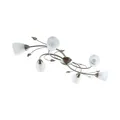 Produktbild: Lindby Deckenlampe Yannie, 6-flg., 106 cm, nickel/weiß, Glas