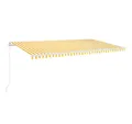 Produktbild: vidaXL Markise Sonnenschutz Manuell Einziehbar 600x350 cm Gelb und Weiß