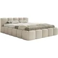 Produktbild: Selsey - Cloudy Low - Polsterbett 180x200 Mit Holzlattenrost, Hellbeige Bouclé