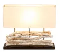 Produktbild: Levandeo® Nachttischlampe, Lampe Tischlampe aus Holz Holzlampe Tischleuchte Treibholz 45cm