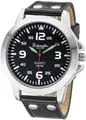 Produktbild: Eichmüller Quarzuhr Herrenuhr mit schwarzem Lederarmband & 45 mm Gehäuse RE1009