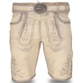 Produktbild: Steigenhöfer Manufaktur Trachtenlederhose FRANZ Vintage Trachtenhose mit Gürtel Nubukleder - Ideal für Dein Oktoberfest Herren Outfit beige 48