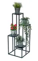 Produktbild: DanDiBo Blumentreppe Metall Schwarz 90 cm Pflanzentreppe Blumenständer 96354 Blumensäule Modern Pflanzenständer Blumenhocker