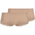 Produktbild: SKINY Damen Hipster, 2er Pack - Pant DP, Classic Cotton, Spitze, Baumwoll-Stretch Beige 2XL