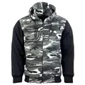 Produktbild: Römer Motorrad Hoodie mit Aramid & Protektoren - Motorradjacke, Motorradhoodie für Herren & Damen, camouflage snow