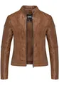 Produktbild: REPUBLIX Damen Echtleder Jacke Biker Zipper Lederjacke RJ-8010 Cognac 3XL