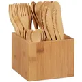 Produktbild: Relaxdays Bambus Besteck Set Hellbraun