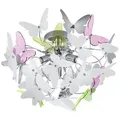 Produktbild: Kinderdeckenleuchte Butterfly, Grün, Lila, Weiß, Chrom, Metall, Kunststoff, 28.5 cm, Lampen & Leuchten, Innenbeleuchtung, Kinderzimmerlampen