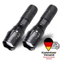 Produktbild: 2x Super Hell Taschenlampe Fackel - LED Taktisches Fackel - Zoom - Wasserfest