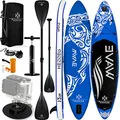 Produktbild: KESSER® Aufblasbares SUP Board Set Stand Up Paddle Board Premium Surfboard Wassersport | 6 Zoll Dick | Komplettes Zubehör | 130kg