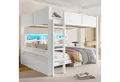 Produktbild: STILVORA Etagenbett 160x200 mit Stauraumschränken,Jugendbett Holzbett mit Lattenrost&LED (Stauraumschränken & Schutzgeländer – für Kinderzimmer & Familien – sicheres Massivholz, 1-St., 204 x 165 x 160)