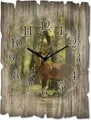Produktbild: ARTland Holz Wanduhr Funkuhr - schwarzer Zeiger Hirsch 4 - Wald Größe: 30x40 cm