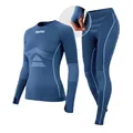 Produktbild: Snocks Thermounterwäsche Damen - Perfekte Passform, atmungsaktive Skiunterwäsche - Wärmeisolierende Funktionsunterwäsche für Wintersport - Gr. M Dunkelblau