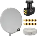 Produktbild: PremiumX SAT Anlage 80cm Antenne Quad LNB 10m Kabel 8x F-Stecker