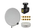 Produktbild: PremiumX SAT Anlage 80cm Antenne Quad LNB 10m Kabel 8x F-Stecker SAT-Antenne