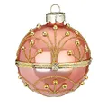 Produktbild: Weihnachtskugeln Glas 8cm Geschenkkugeln zum Befüllen Christbaumkugeln mit Ornamenten Altrosa