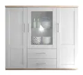Produktbild: Sideboard Kommode Anrichte Schrank mit Beleuchtung Glastür Braun Eiche Sanremo