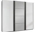 Produktbild: Wimex Schwebetürenschrank Bern (3 Türen, Einlegeböden, Kleiderstangen, Spiegel, 1-St., moderne Optik, Metallgriffleisten, mit Spiegel) 270cm weiß raw steel
