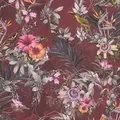 Produktbild: Bricoflor Rote Tapete Mit Tropischen Blättern Und Hibiskus Blüten Dschungel Vliesapete In Bordeaux Mit Vögeln Für Wohnzimmer