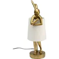 Produktbild: Kare Tischleuchte Animal Rabbit Gold Hase 50 cm Schirm weiß Tischlampe 53474