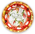 Produktbild: Lashuma Handgemachter Pizzateller Paprika aus Italienischer Keramik, Großer Teller Rund 33 cm