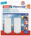 Produktbild: tesa Powerstrips selbstklebende Haken bis 2kg wieder ablösbar eckig weiß 2 Stück