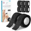 Produktbild: Health Press® Fingerpflaster Selbsthaftend – 8x Pflaster Rolle (2,5 cm x 4,5 m) – Verband Selbstklebend – Elastisches Tape Wasserfest – Pflasterband Staub-, Fett & Schmutzabweisend (Schwarz, 8 Rollen)