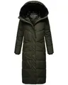 Produktbild: Navahoo Damen Wintermantel warmer Steppmantel extralang mit abnehmbarer Kapuze Hingucker XIV Dark Olive Gr. XS