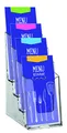 Produktbild: Europel Prospekthalter Mehrfach Prospektständer, 4x DIN 1/3 A4 - Glasklar Polystyrol - Broschürenständer für Büros - Broschürenhalter im Hochformat für Menüs, Prospeketen, Katalogen, Preiskarten