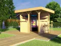 Produktbild: weka Holzpavillon Gartenlaube 657 Gr.1, Set mit 2 Rückwänden, Tresenwand und Treseneingang