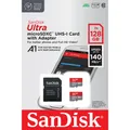 Produktbild: SANDISK Ultra mit Adapter (2-Pack) (128 GB, microSDXC, U1, UHS-I) (SDSQUAB-128G-GN6MT)