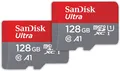 Produktbild: Ultra microSDXC UHS I Speicherkarte 128 GB SD Adapter 2er Pack (Für Smartphones