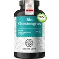 Produktbild: NATURE LOVE® Bio Gerstengras - 180 Kapseln - 500mg pro Kapsel - aus deutschem Anbau - - Hochdosiert, laborgeprüft, zertifiziert Bio, in Deutschland produziert