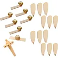 Produktbild: BRUBAKER Ersatzteile Komplett-Set für Weihnachtspyramiden 45 cm / 60 cm Holz naturfarben mit 12 Flügeln, 6 Kerzenhaltern, 1 Pyramidenkopf und 1 N... - Beige/Braun/Hellbraun