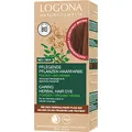 Produktbild: LOGONA Naturkosmetik Pflegende pflanzliche Haarfarbe, Veganes Haarfarbe-Pulver mit Bio-Henna für intensive Farbe und Glanz, Pflanzenhaarfarbe in Kastanienbraun (Braun), 1 x 100g