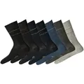 Produktbild: TOM TAILOR Herren Socken, 7er Pack - 7-Days Box, Geschenkbox, Streifen, kleiner Print Schwarz/Grau/Blau 39-42