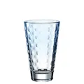 Produktbild: Leonardo Optic Trink-Glas, 1 Stück, spülmaschinenfestes Longdrink-Glas, bunter Trink-Becher aus Glas, Saft-Glas, hellblau 300 ml, 025900