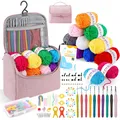 Produktbild: Häkelset für Anfänger Häkelnadel Set 12 Farben 25g Acryl Wolle 2,06,5 mm Ergo...