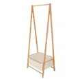 Produktbild: Lumaland Kleiderständer Garderobe aus Bambus - 159 x 60 x 45 cm, integriertes Ablagefach robust und stabil