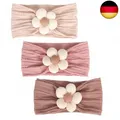Produktbild: 3 Stück Baby-Blumen-Stirnband, Nylon-Baby-Stirnbänder, weiche Haarbänder, Ba
