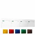 Produktbild: AL Briefkastensysteme Basic 4er Briefkasten RAL 9016 Verkehrs Weiss 4 Fach DIN A4 wetterfest Briefkastenanlage mit Posthaltebügel und 2 Namensschildern