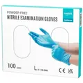 Produktbild: EUROPAPA Nitril-Handschuhe Medical Einmalhandschuhe Untersuchungshandschuhe (100 Stück, puderfrei ohne Latex, Gummihandschuhe) unsteril latexfrei disposible gloves blau L
