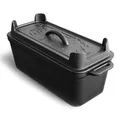 Produktbild: BURNHARD Gusseisen Brotbackform mit Deckel 3,5 L rechteckig, Pre-Seasoned, Kastenform ideal zum Brotbacken, Braten und Kochen, 35,4 x 14,3 x 15,3 cm, inkl. Anleitung zum Einbrennen​