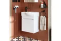 Produktbild: Roomart Badmöbel-Set LEO Gäste-WC Set 46,5 cm, nur 24,5 cm tief, Soft-Close, 4 Farben, (Komplett-Set, • Unterschrank mit Waschbecken • Badezimmer Möbel • Gäste WC), Soft-Close, nur 24,5 cm tief, Wandmontage, Keramikbecken, modular
