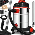 Produktbild: Industriestaubsauger Staubsauger Nass Trocken Sauger Edelstahl Max. 1800w Rot - Masko