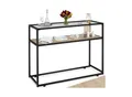 Produktbild: tectake® Konsolentisch, Industrial Style, 2 Ablagen, mit Glasplatte, 100 x 41 x 80,5 cm