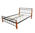 Produktbild: Homestyle4u Metallbett 140/160/180 x 200 Bettgestell Doppelbett Bettrahmen Schwarz (Set, mit Lattenrost), Metall